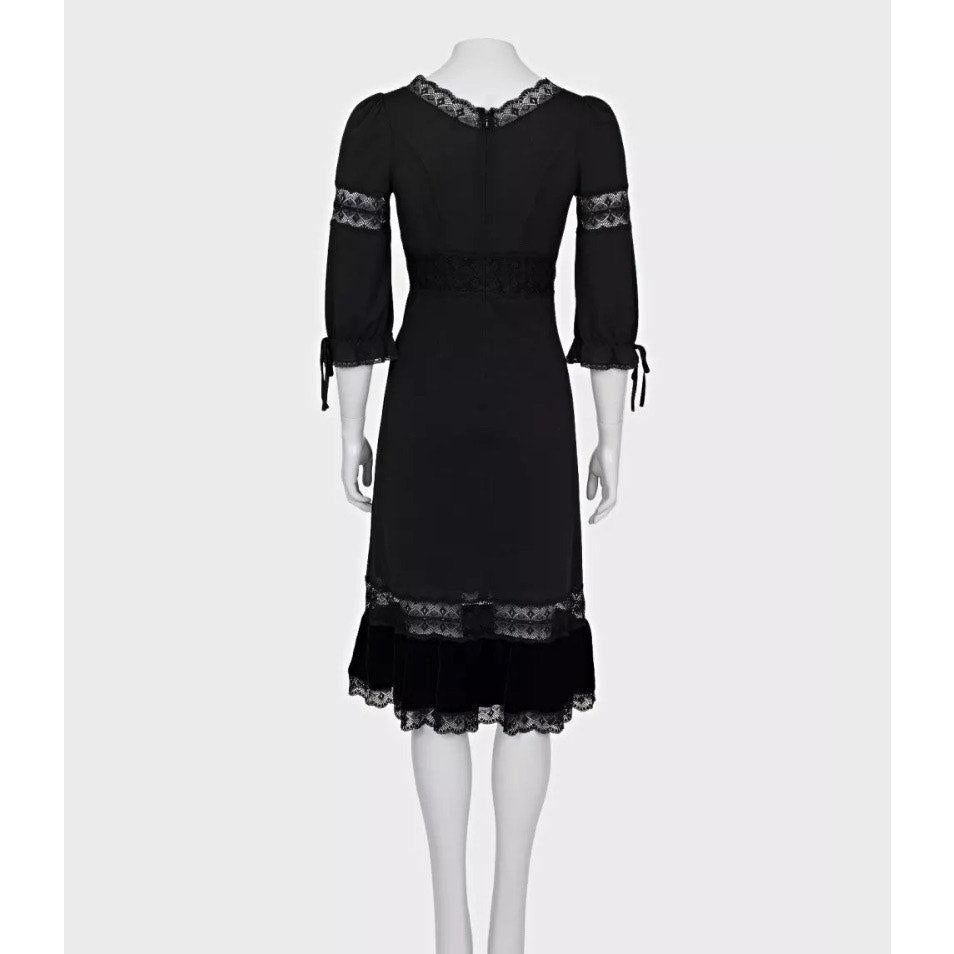 Dolce & Gabbana Schwarzes Kleid aus Samt und Spitze - Größe XS im Zustand „Gut“ im Angebot in Krakow, PL