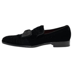 Used Dolce & Gabbana Black Velvet Bow Loafers Size 44