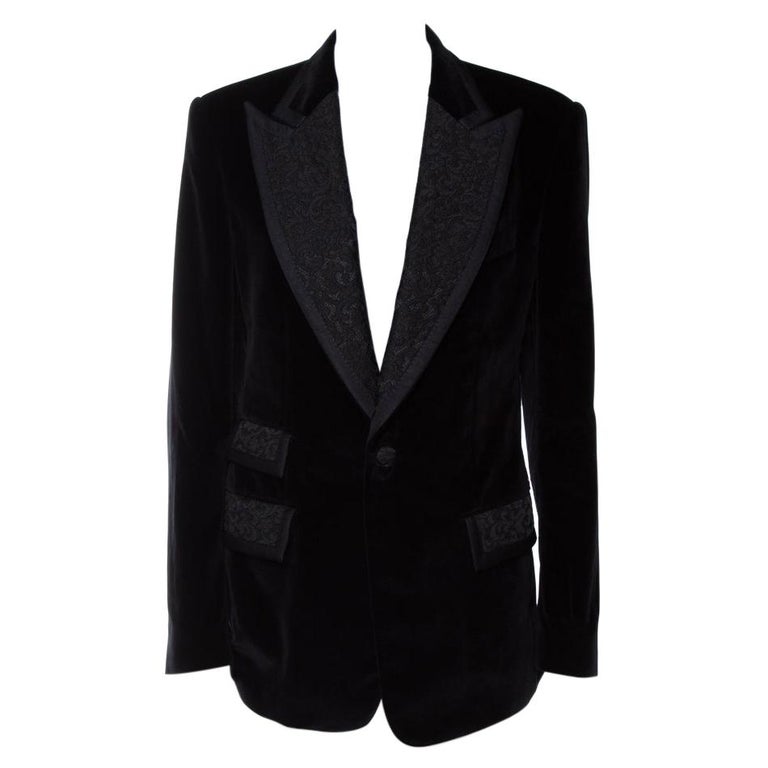 Dolce and Gabbana Black Velvet Casino Tuxedo Jacket L at 1stDibs