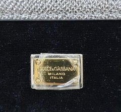 Dolce & Gabbana Black Velvet Crystal Studded Mini Sicily Chain Crossbody Bag