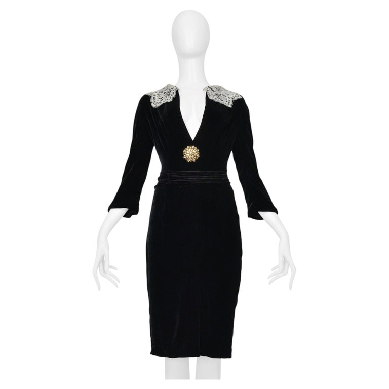 black velvet dress with white collar Dolce and Gabbana Lace And Rhinestone Brooch For Sale at 1stDibs Dani Mini Dress ~