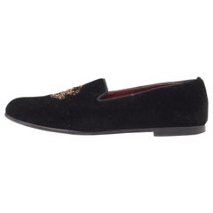 Dolce & Gabbana Schwarze bestickte Smoking-Sessel aus Samt Größe 36