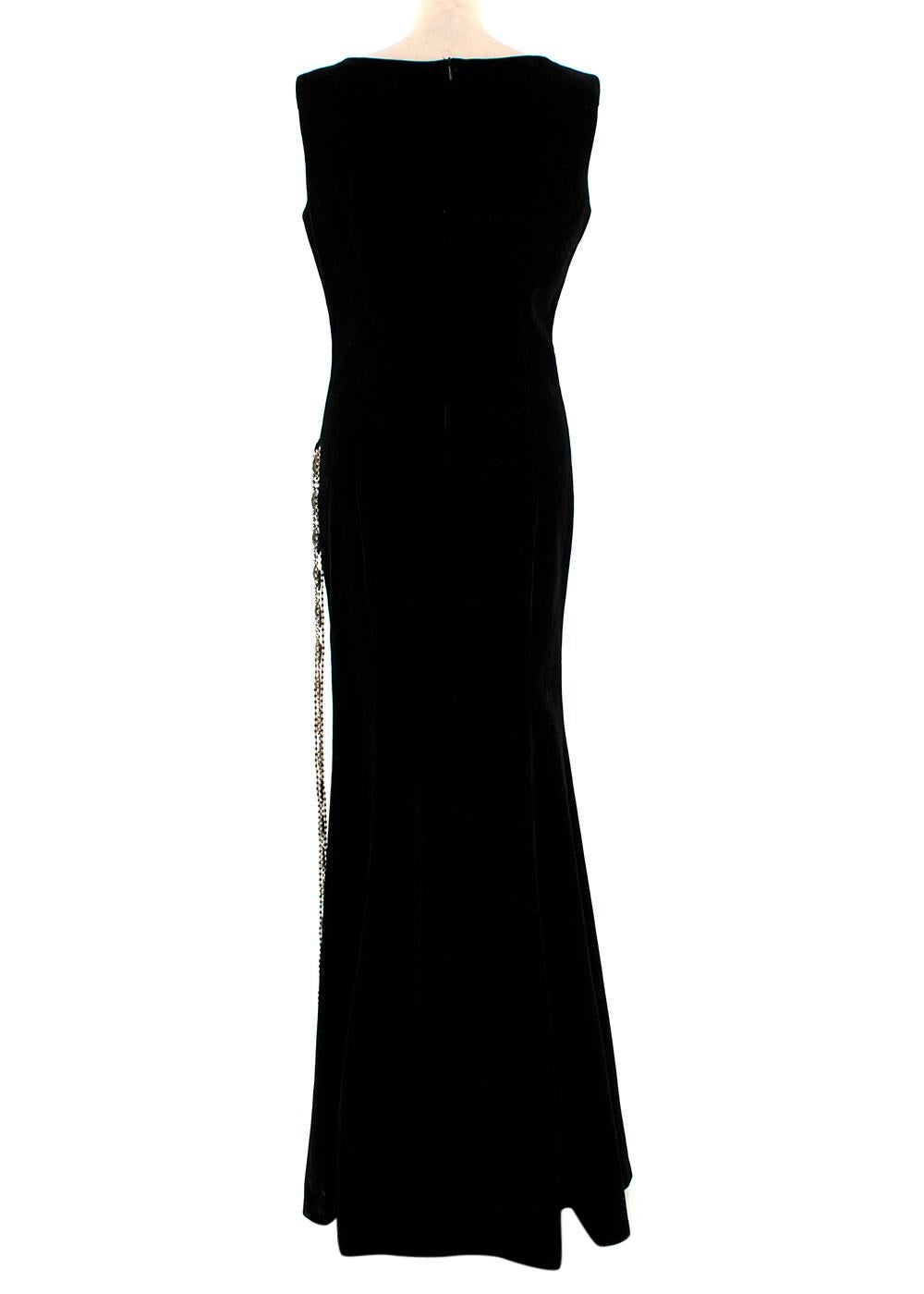 Dolce & Gabbana Bata De Terciopelo Negra Con Adornos De Cristal - Talla Mediana Negro en venta