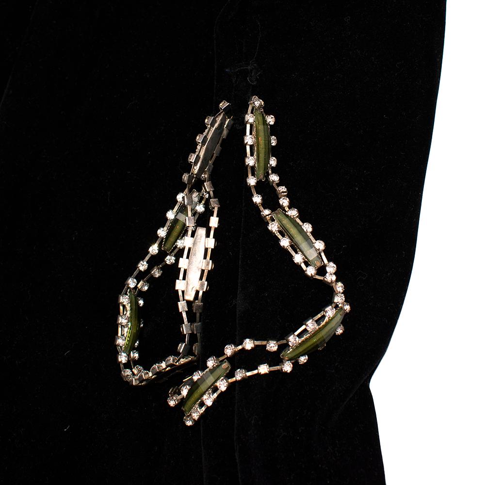 Dolce & Gabbana Bata De Terciopelo Negra Con Adornos De Cristal - Talla Mediana en venta 1