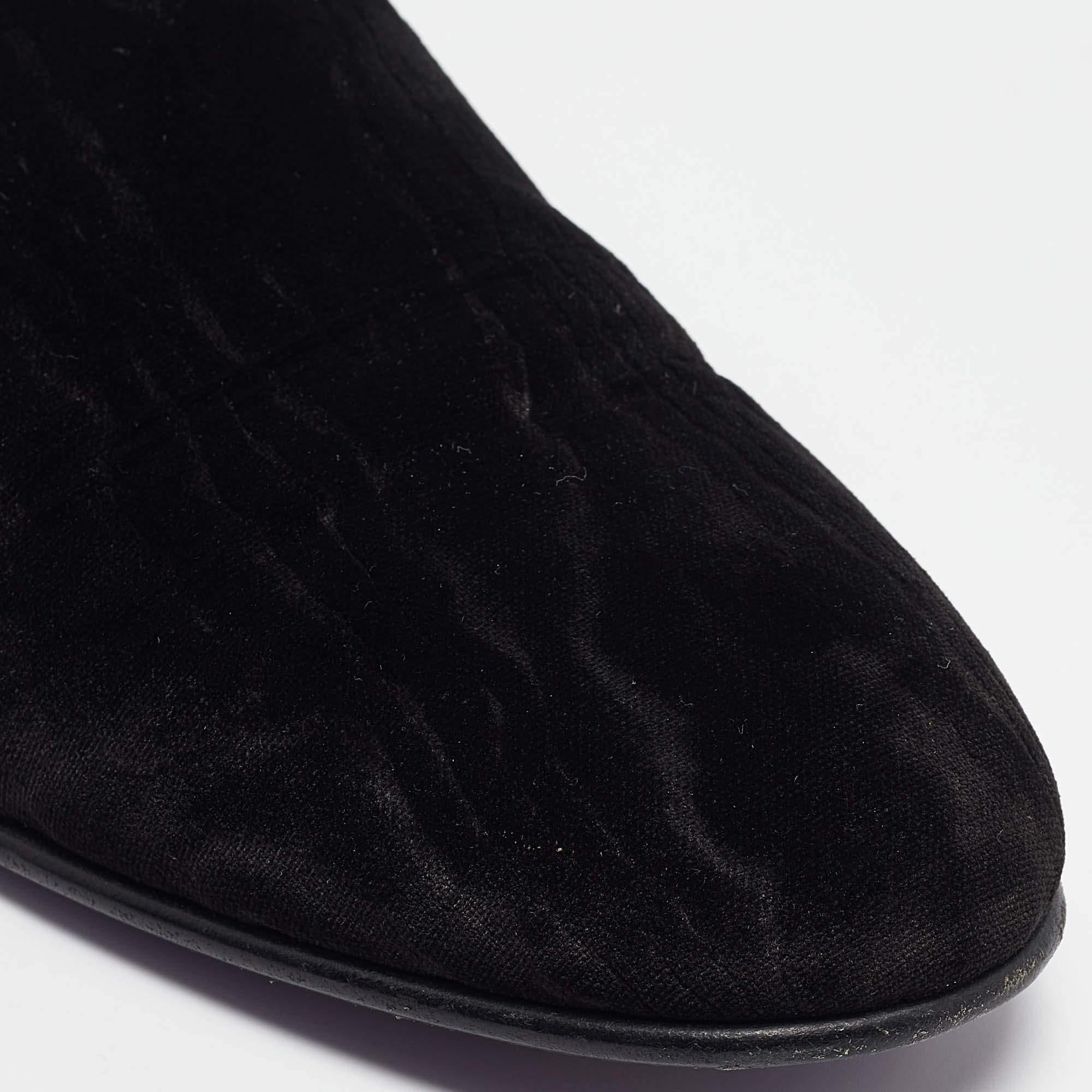 Dolce & Gabbana Terciopelo Negro King Slip On Zapatillas de Fumar Talla 45 en venta 3