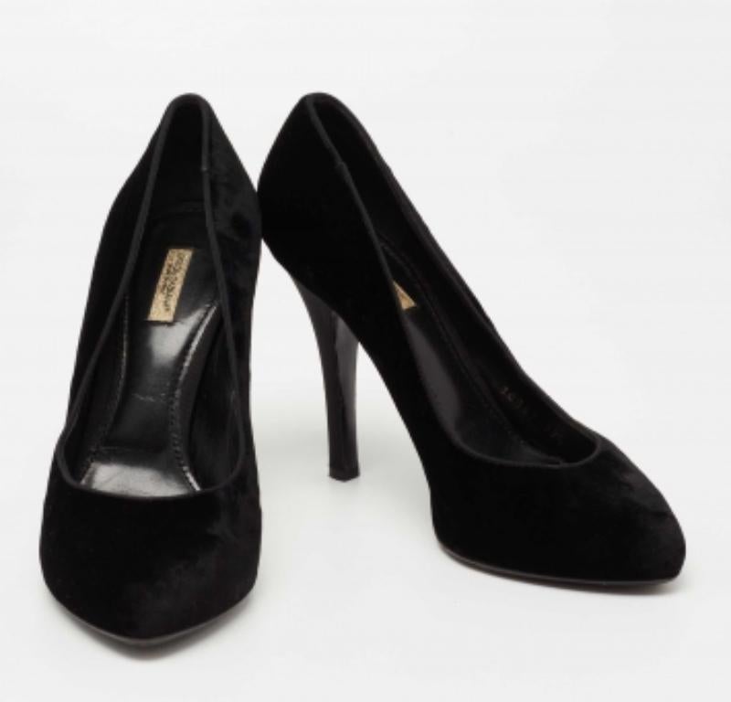 Nero Dolce & Gabbana - Pompe in velluto nero misura 39,5 in vendita