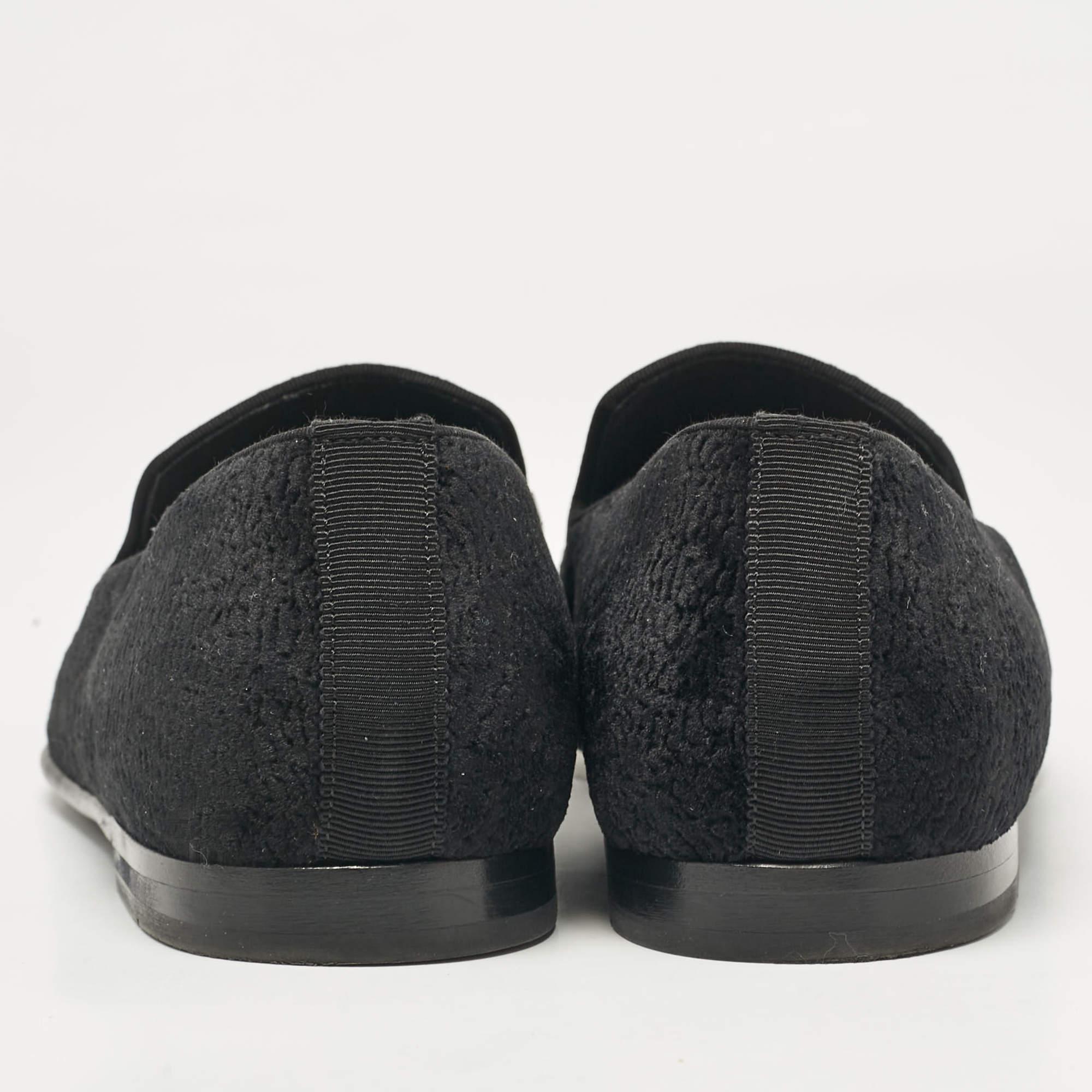 Uomo Dolce & Gabbana Pantofole da fumo in velluto nero taglia 41 in vendita