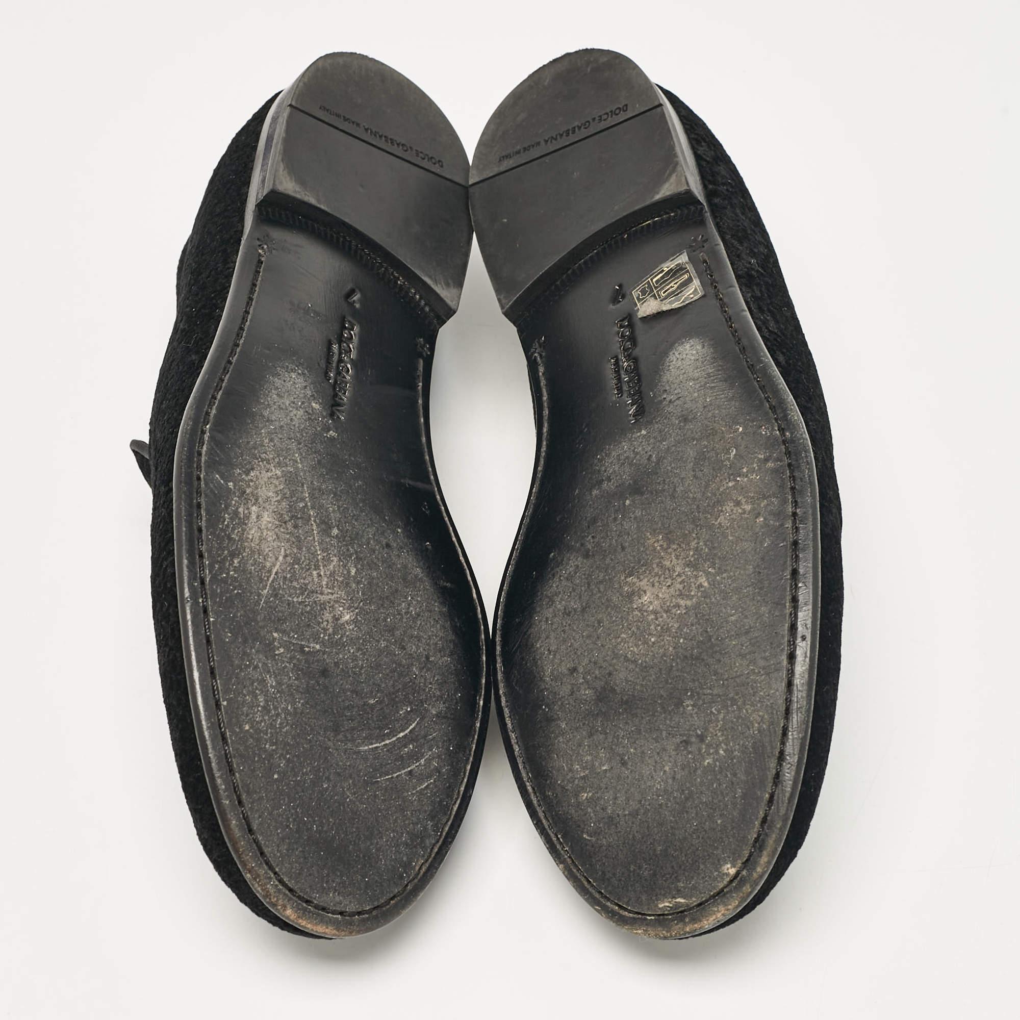 Dolce & Gabbana Pantofole da fumo in velluto nero taglia 41 in vendita 1