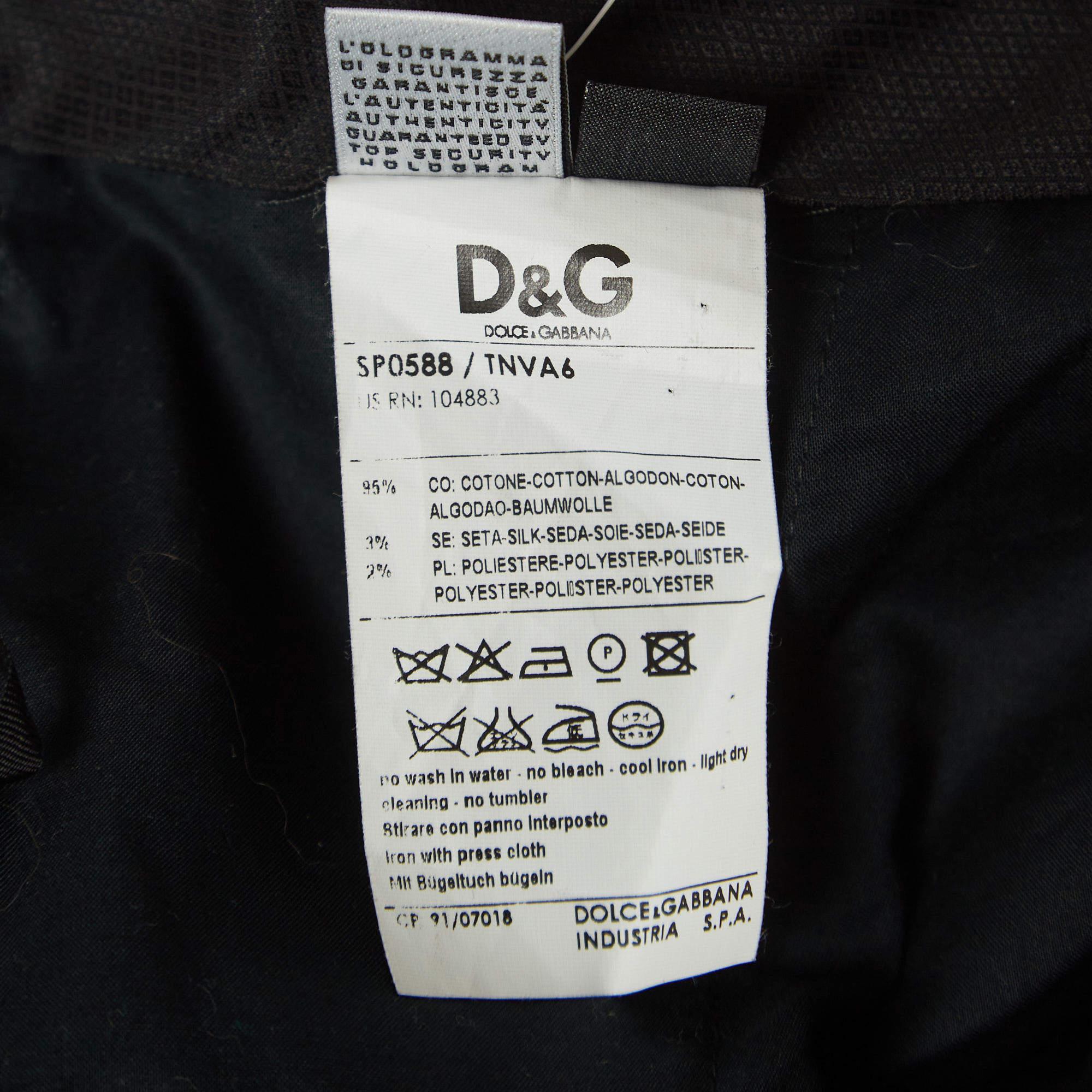 Women's Dolce & Gabbana Black Velvet Trousers M For Sale