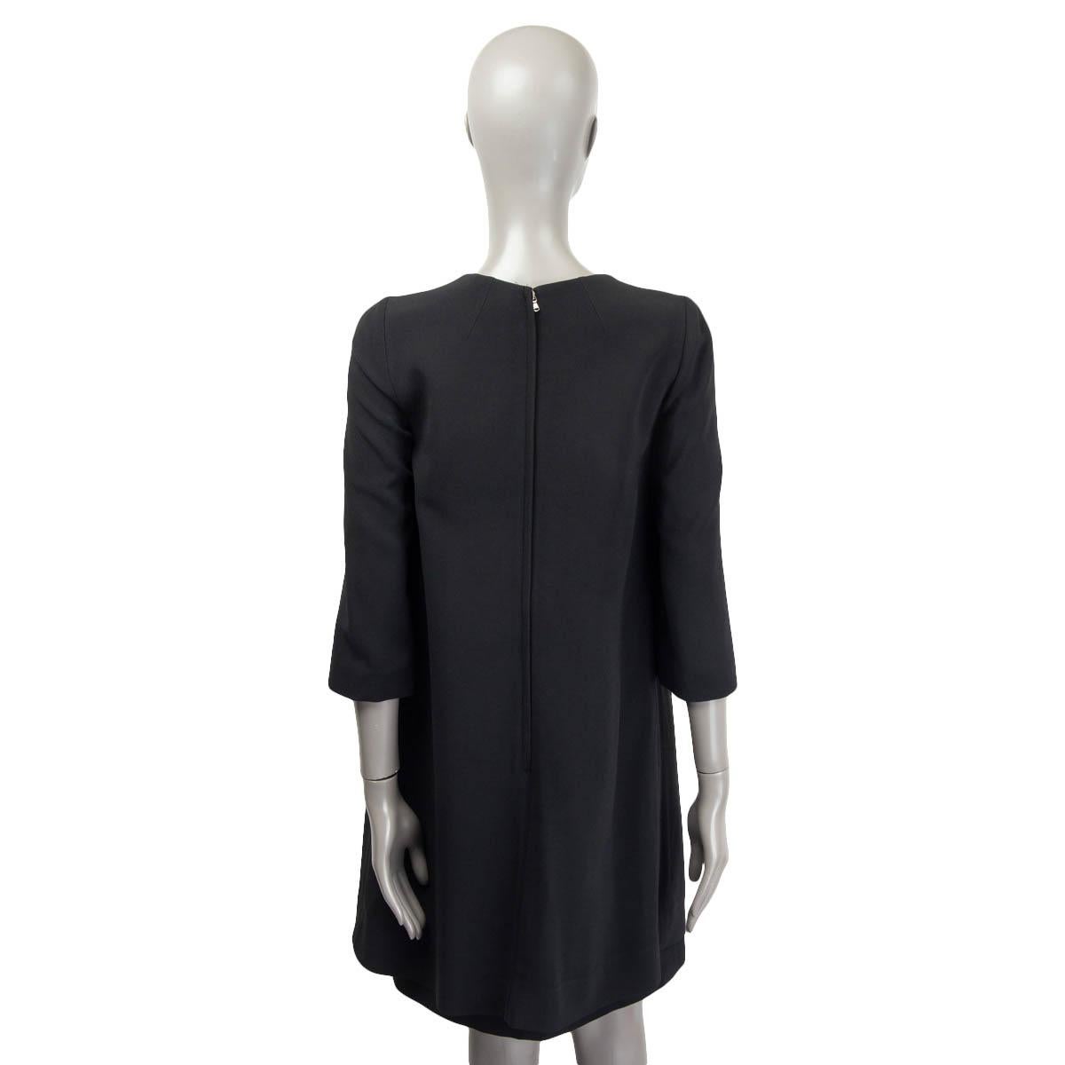 Women's DOLCE & GABBANA black viscose BOW HALF SLEEVE Dress 42 M For Sale