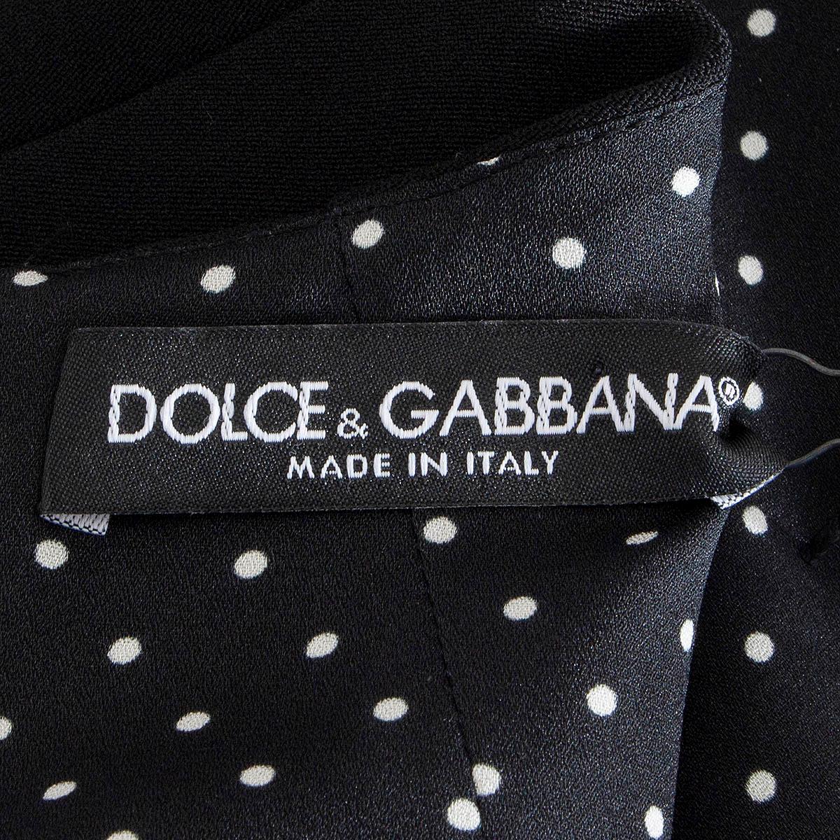 DOLCE & GABBANA Robe noire à manches bouffantes en viscose 42 M en vente 2
