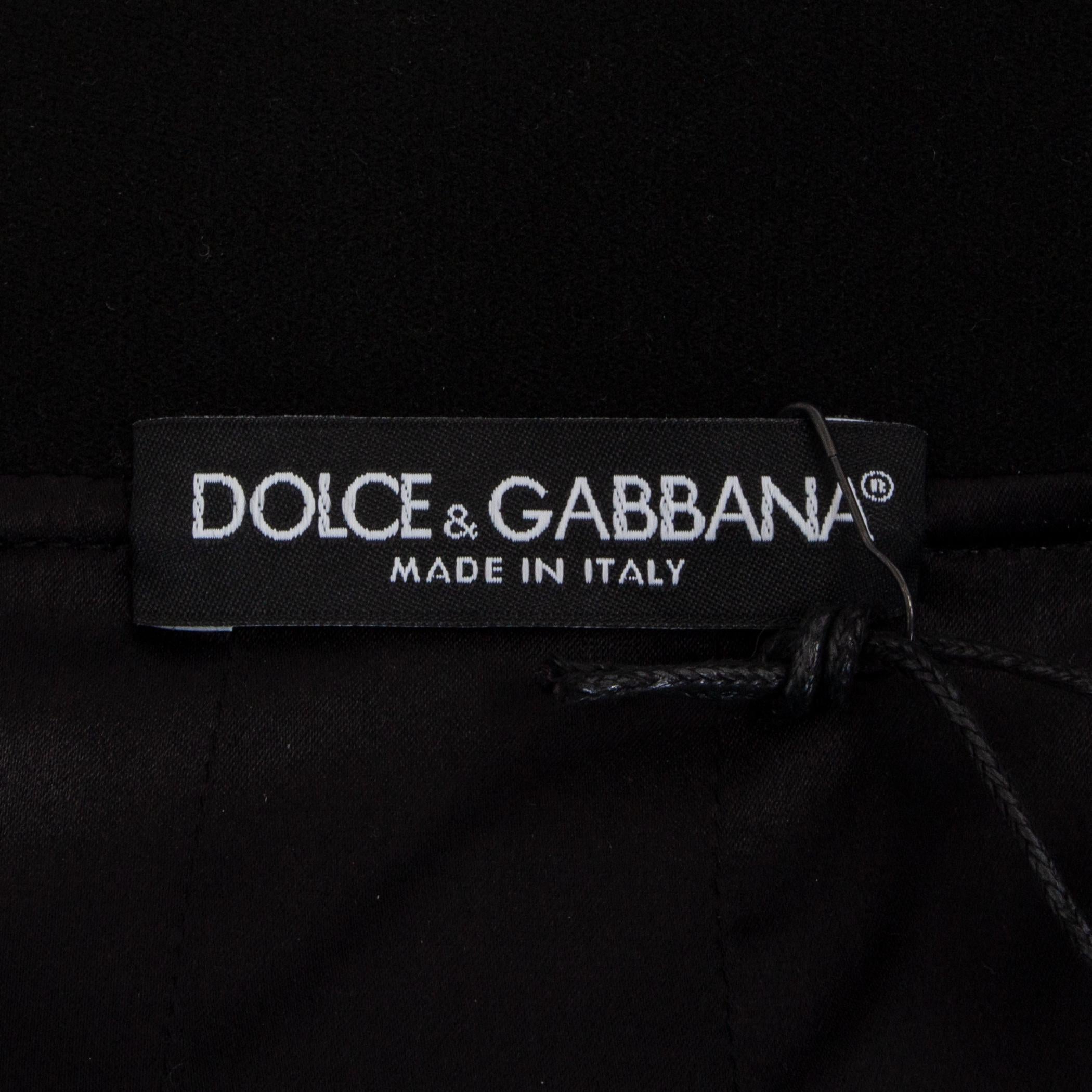 DOLCE & GABBANA Jupe crayon florale en viscose noire S en vente 1