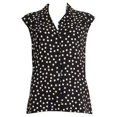 DOLCE & GABBANA Chemisier sans manches POLKA DOT en viscose noire 44 L