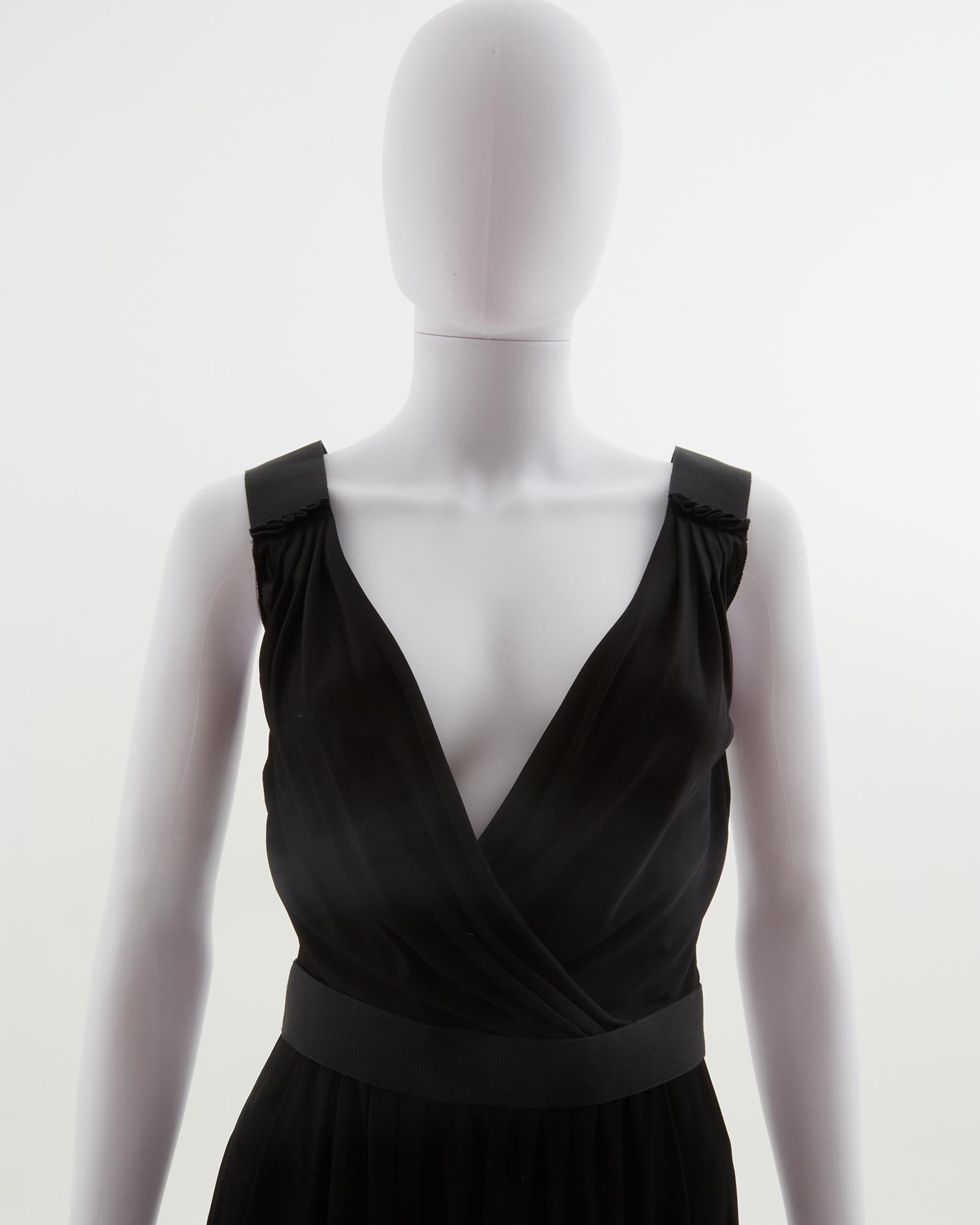 Dolce & Gabbana black viscose ruched harem jumpsuit, ss 1991 For Sale 1