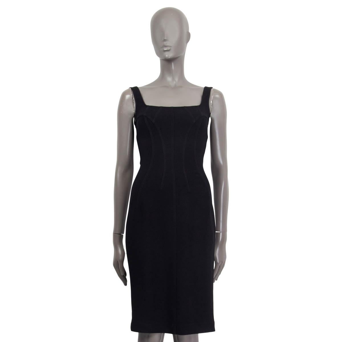 Black DOLCE & GABBANA black viscose Sleeveless Sheath Dress 40 S For Sale