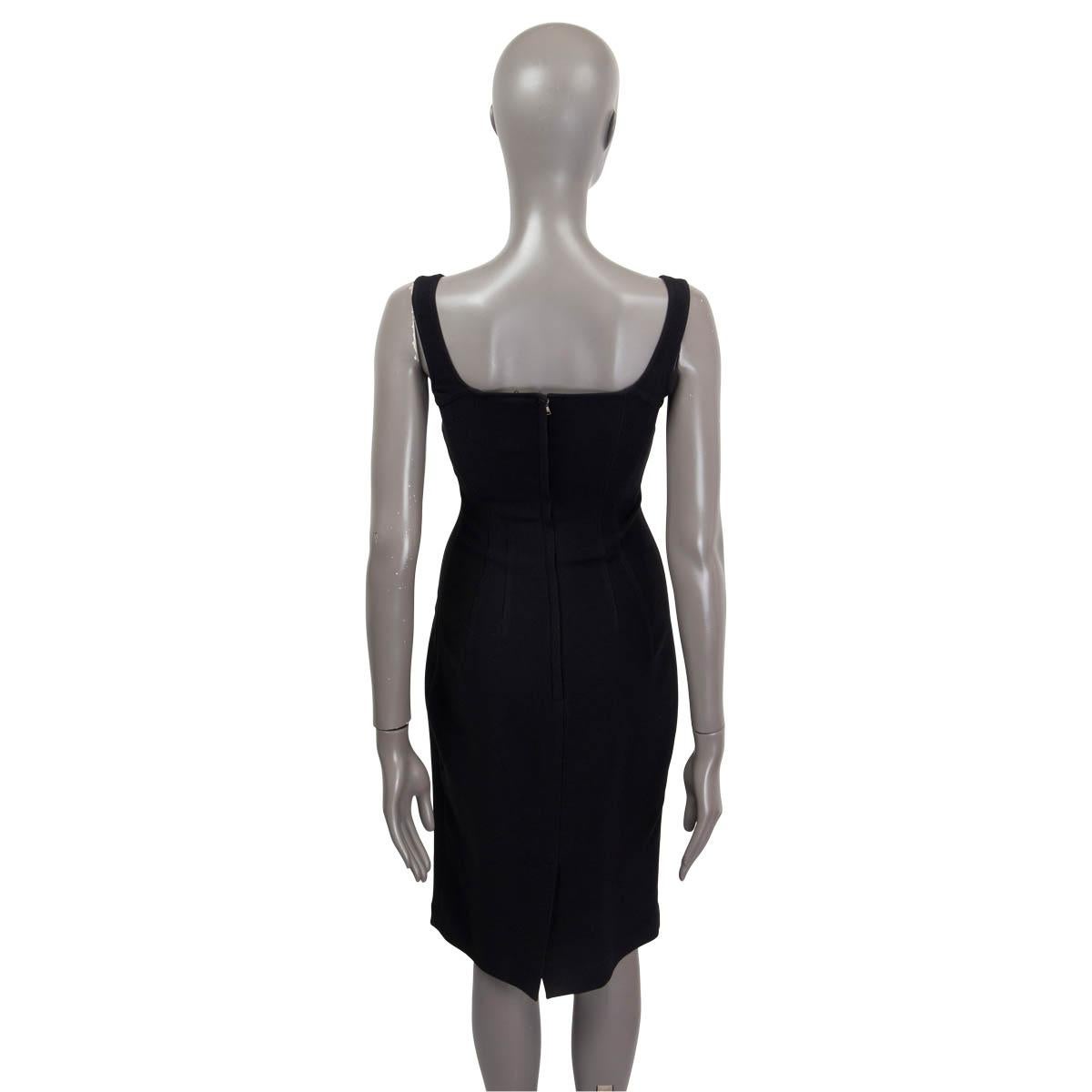 Women's DOLCE & GABBANA black viscose Sleeveless Sheath Dress 40 S For Sale