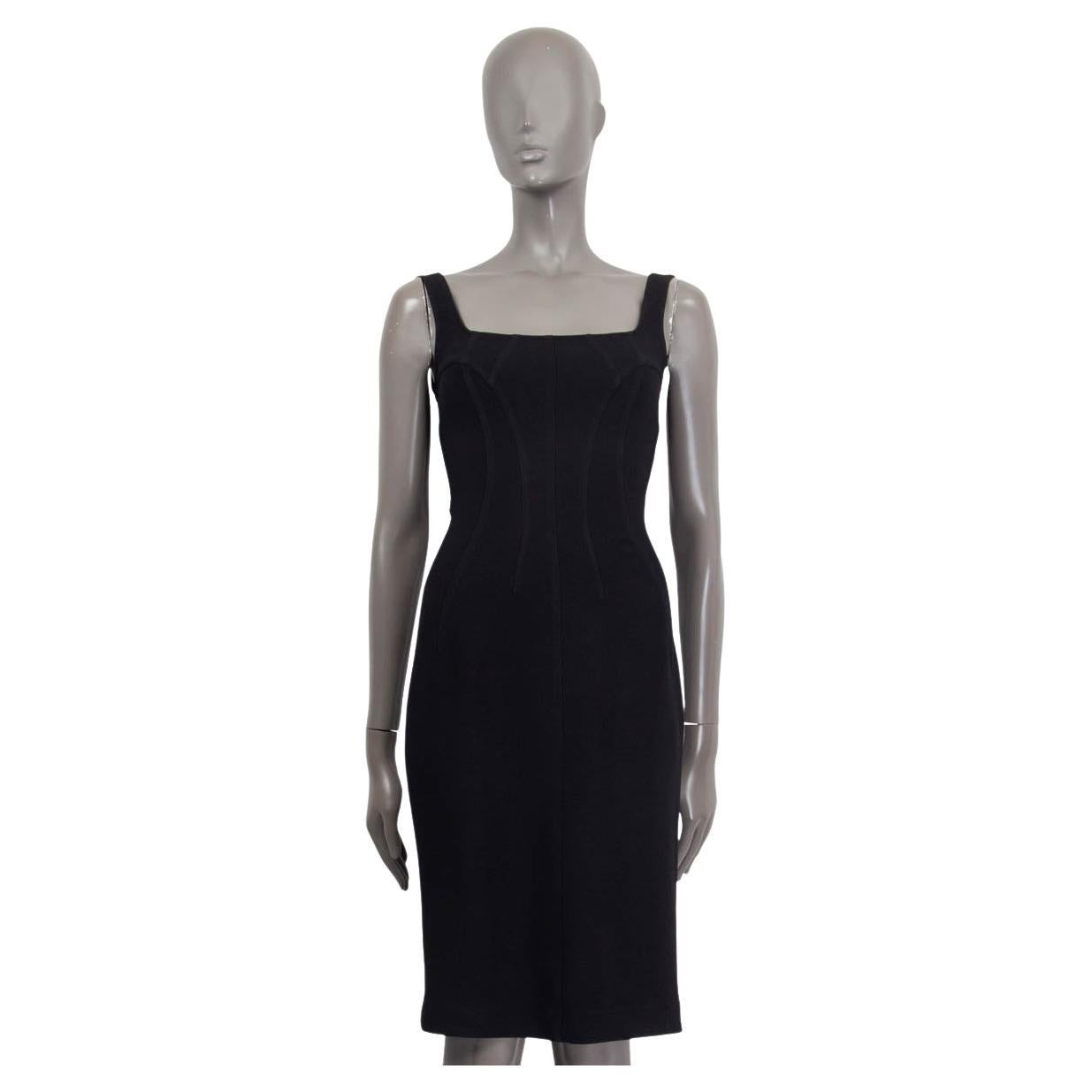 DOLCE & GABBANA black viscose Sleeveless Sheath Dress 40 S For Sale