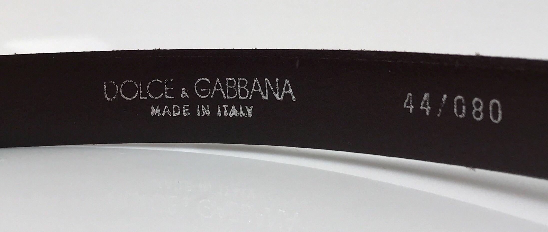 DOLCE & GABBANA BLACK w silver buckle Belt In Good Condition In West Palm Beach, FL