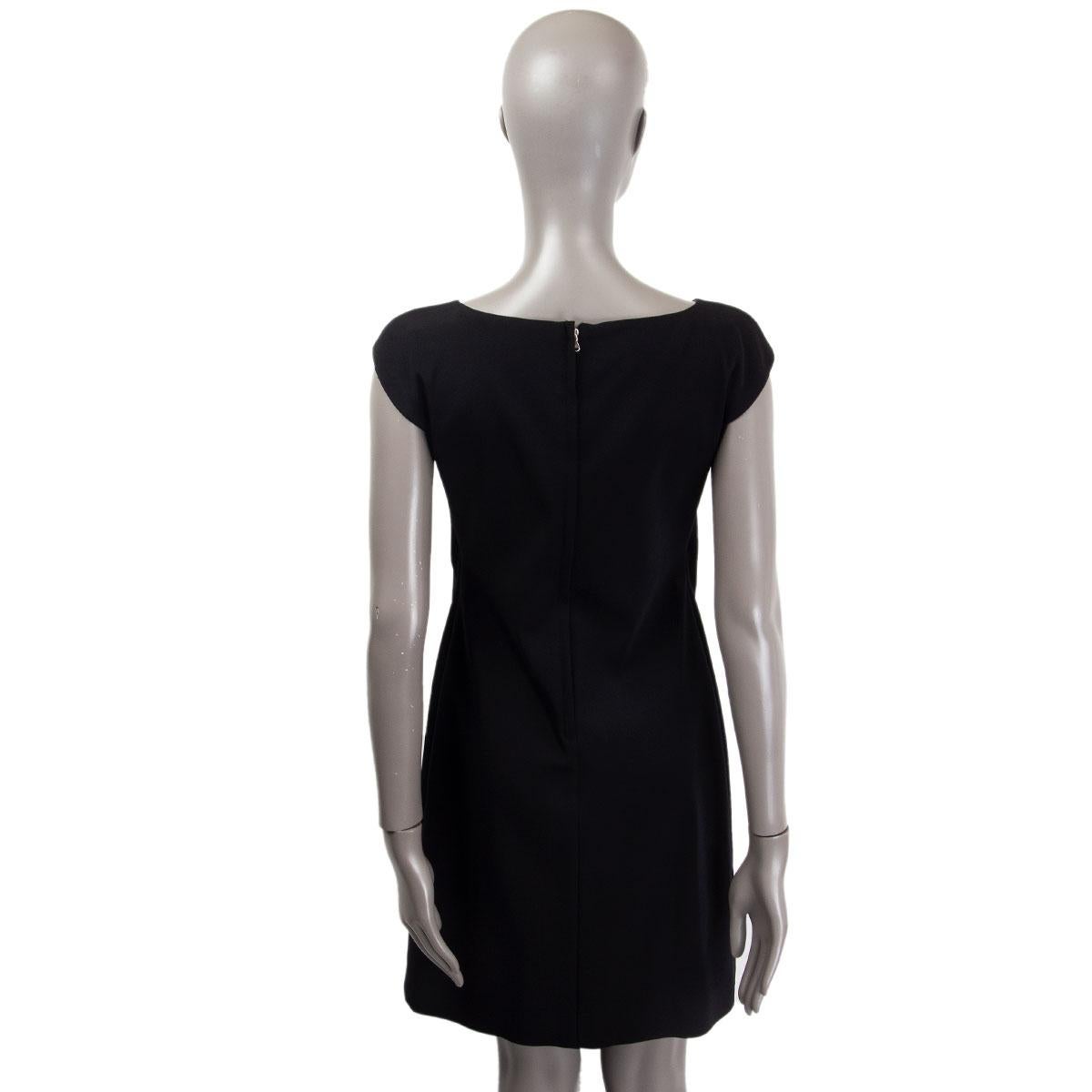 Black DOLCE & GABBANA black WAIST BELT Cap Sleeve Shift Dress 42 M For Sale