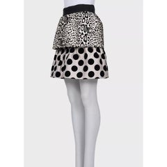 Dolce & Gabbana Black & White Animal Print Silk Pencil Skirt IT 40
