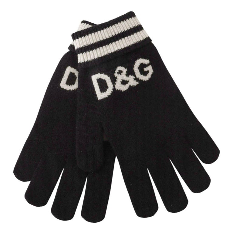Dolce & Gabbana Brown Cashmere Knitted Hands Mitten Mens Gloves main image 1