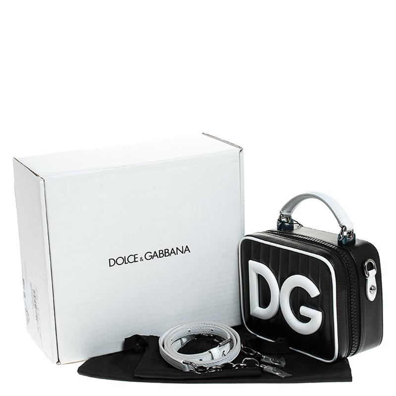 Dolce & Gabbana Black/White Coated Canvas DG Girls Crossbody Bag 7