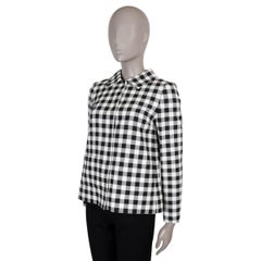 DOLCE & GABBANA black white cotton 2015 GINGHAM Jacket 40 S