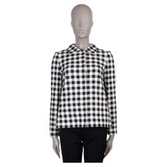 DOLCE & GABBANA black white cotton 2015 GINGHAM Jacket 40 S