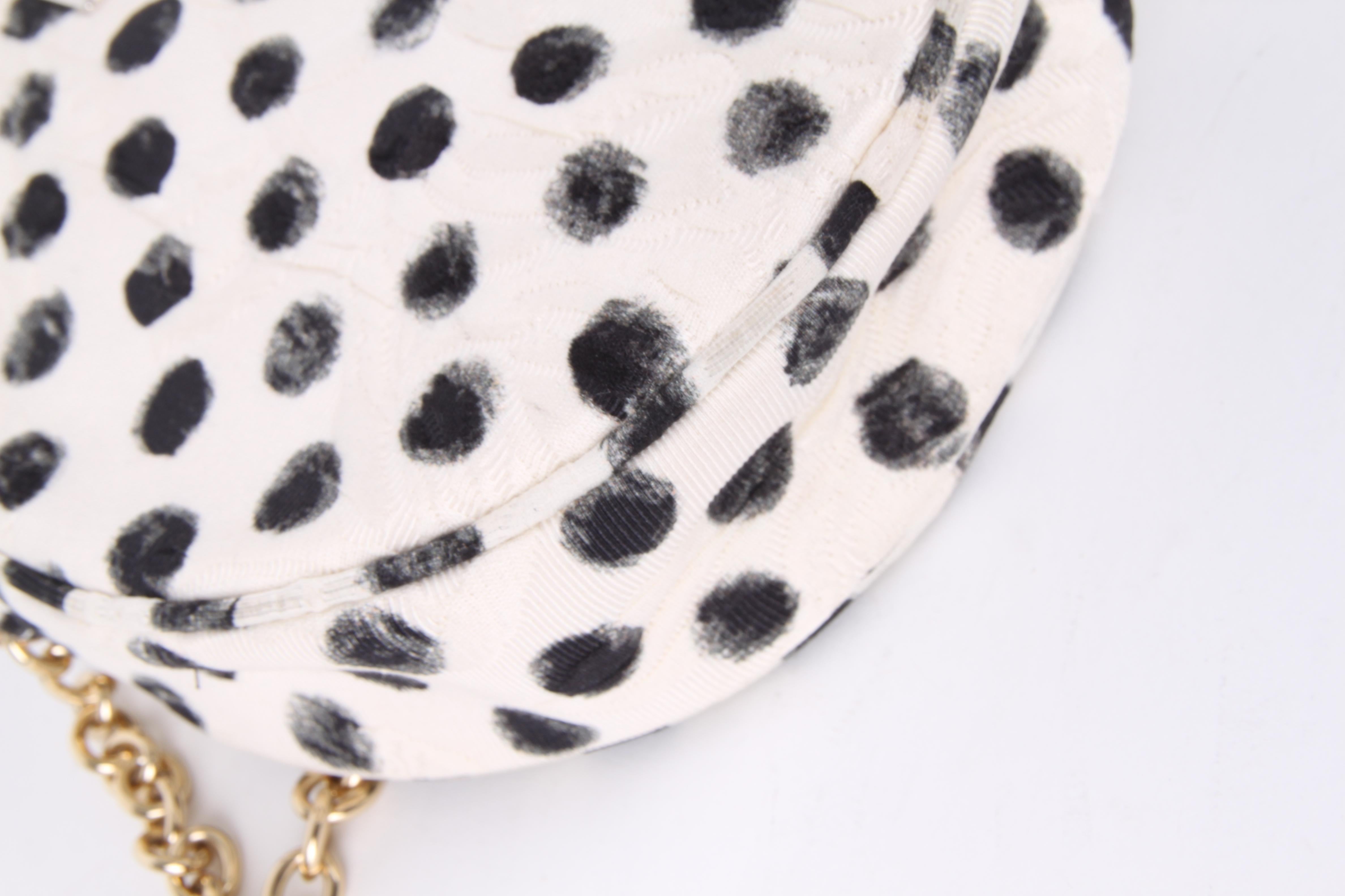 Dolce & Gabbana Black White Glam Polka Dot Cross Body Bag For Sale 2