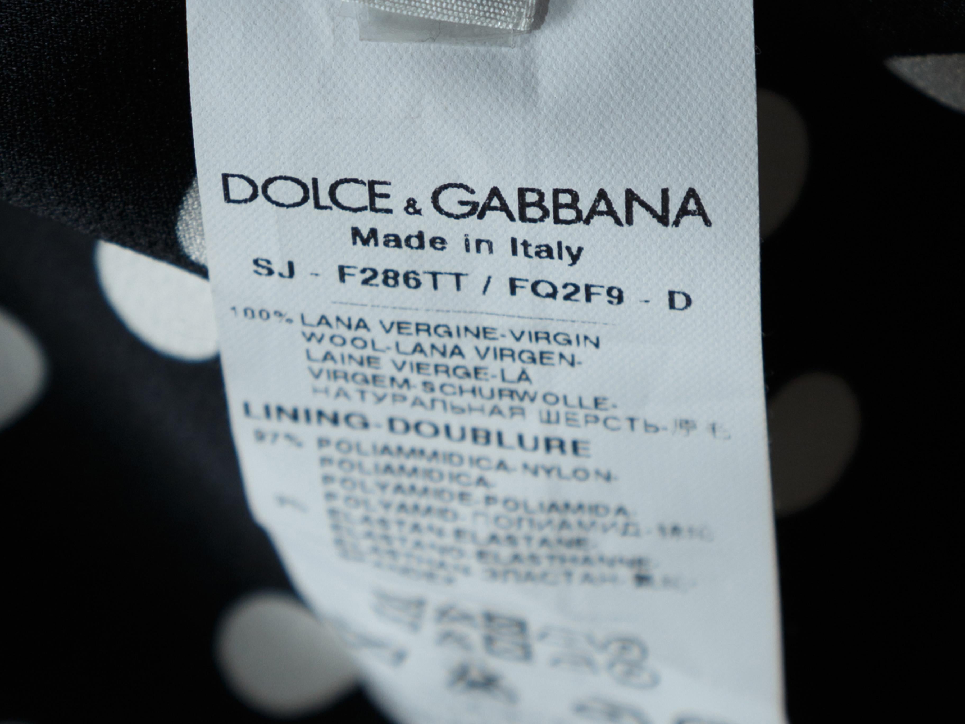 Dolce & Gabbana Black & White Houndstooth Blazer In Good Condition In New York, NY