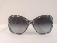Dolce & Gabbana Women's Black and White Lace Sunglasses, Made in Italy