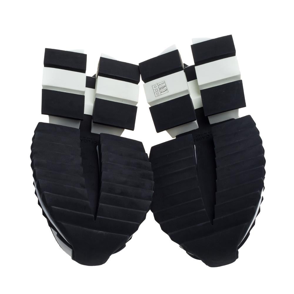 Dolce & Gabbana Schwarz/Weiß Leder und Wildleder Super King Sneakers Größe 40 Damen