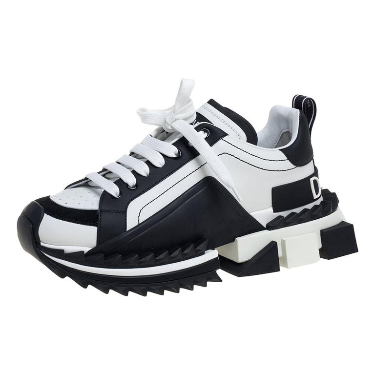 Dolce and Gabbana Black/White Leather And Suede Super King Sneakers Size 40  at 1stDibs | black and white dolce gabbana sneakers, dolce and gabbana king  and queen, dolce and gabbana super king
