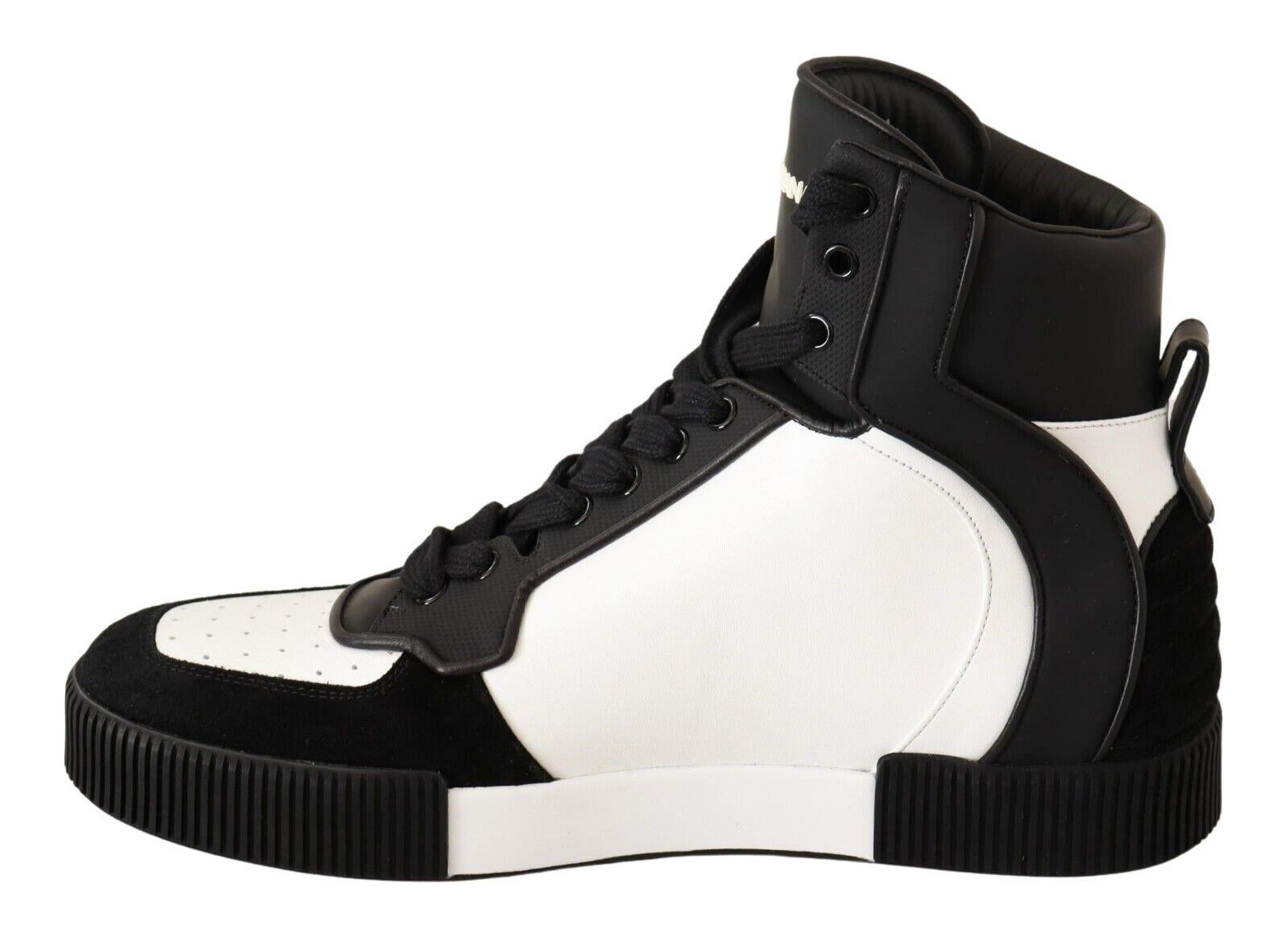 DOLCE & GABBANA

Gorgeous brand new with tags, 100% Authentic Dolce & Gabbana High top sneakers MIAMI made of leather and suede.


Model: High Top Sneakers

Color: Black and white

Material: 100% Leather

Rubber sole

Logo details

Made in