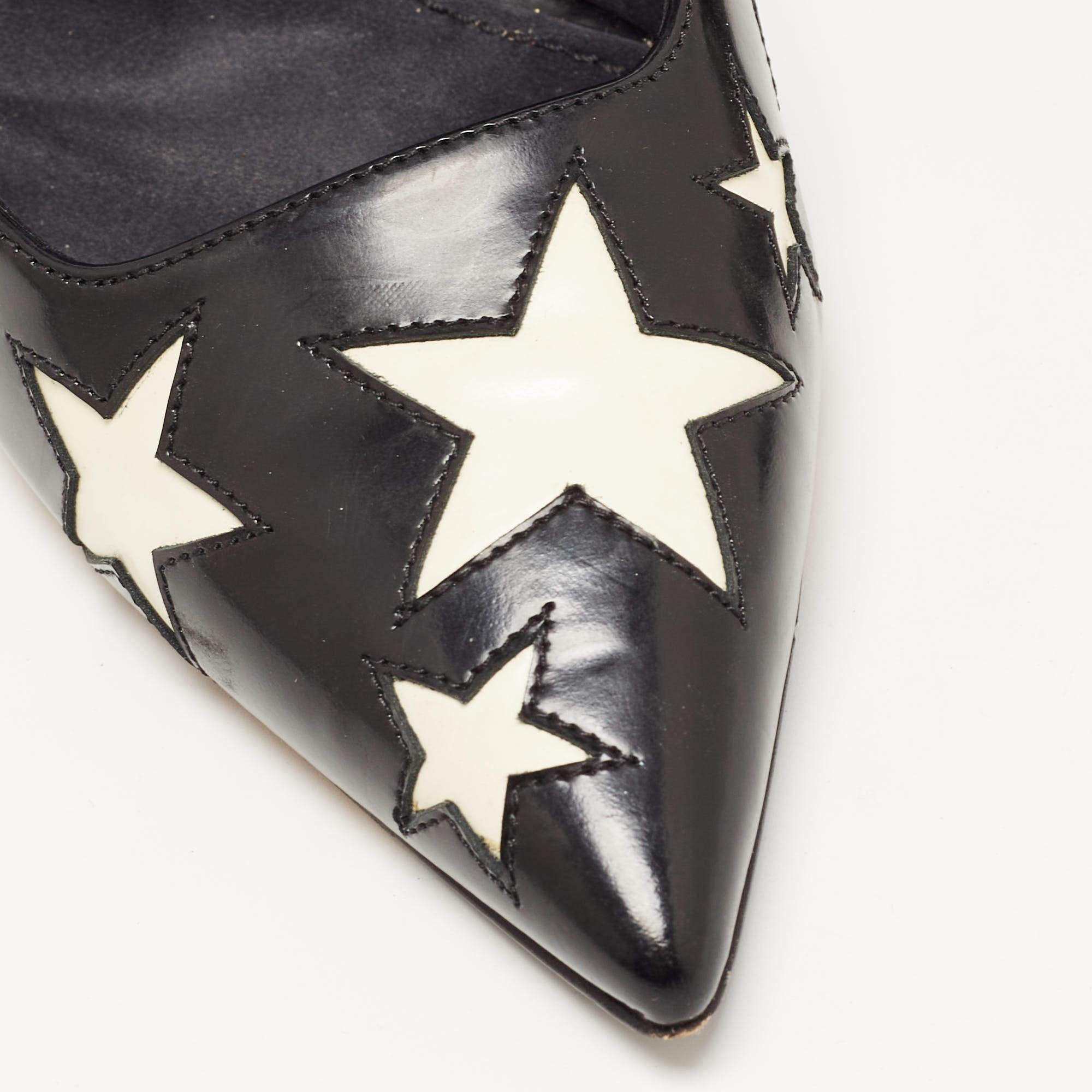Dolce & Gabbana Black/White Leather Star Pumps Size 39 3