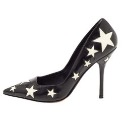 Dolce & Gabbana Black/White Leather Star Pumps Size 39