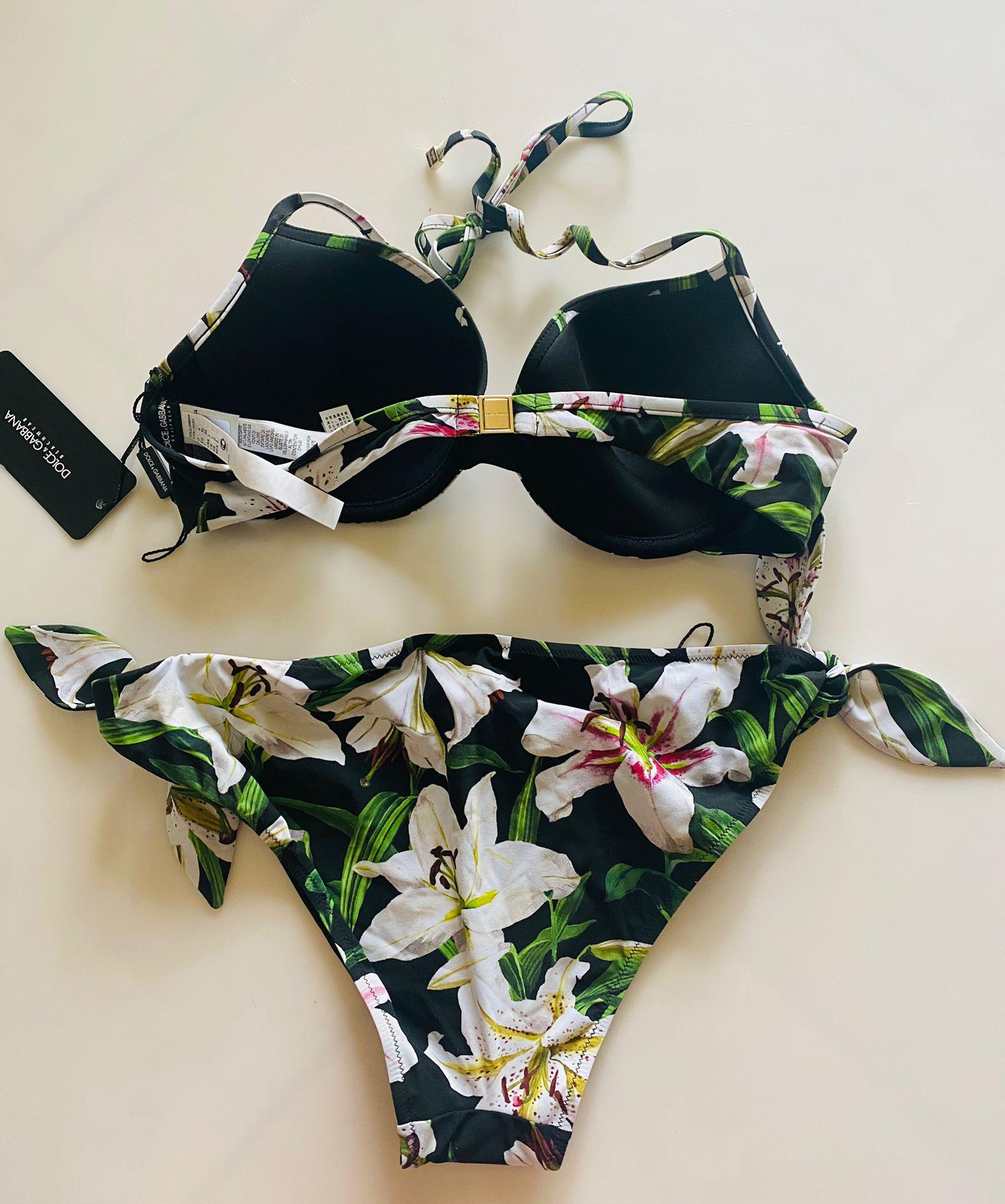 Dolce & Gabbana White Nylon Stretch Swimwear Top Bikini