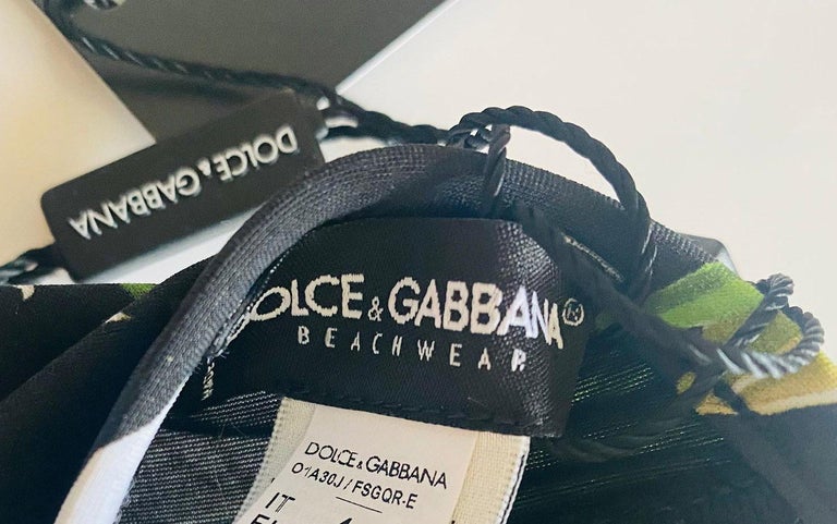 Dolce & Gabbana Black Lily Print Swimwear Bottom Beachwear Bikini