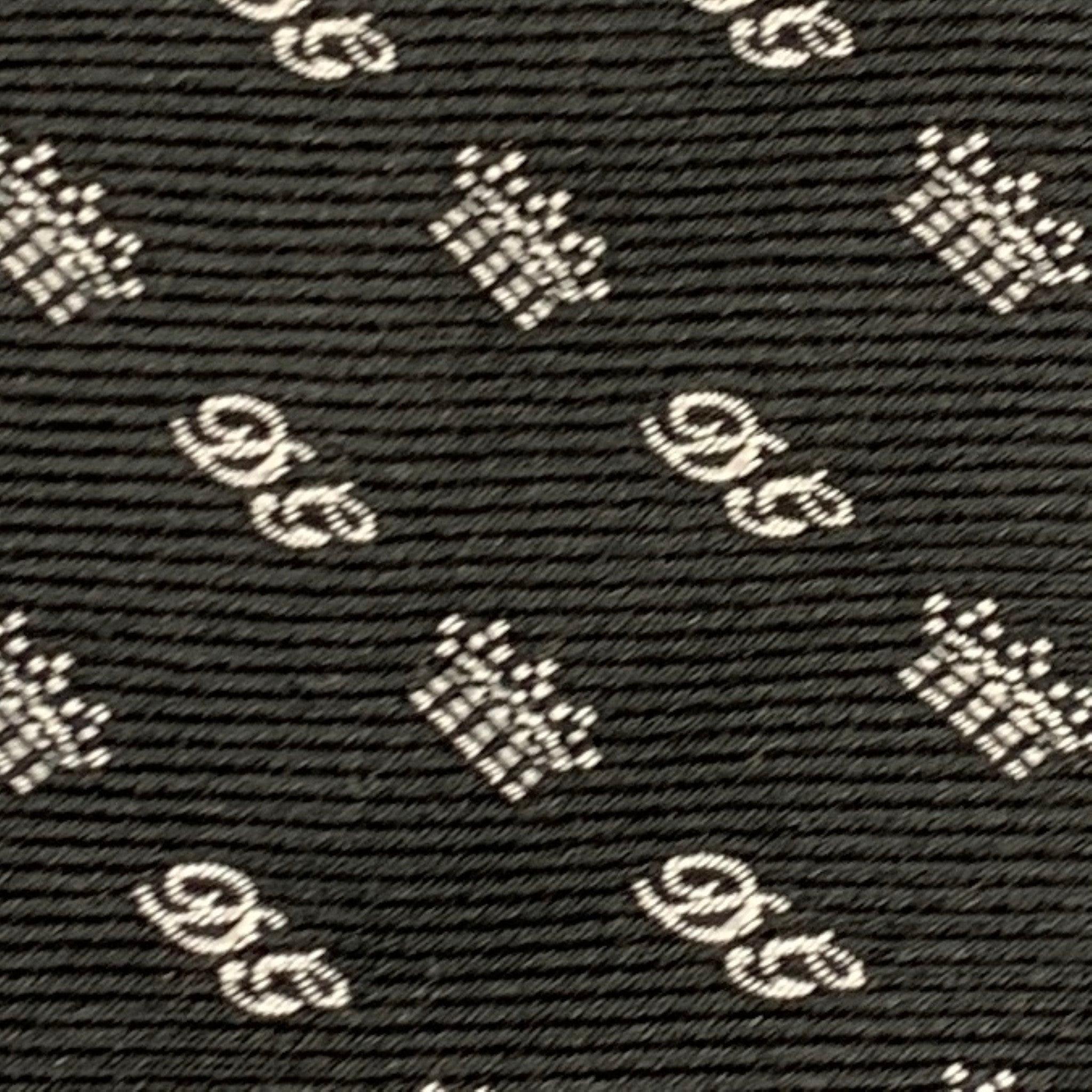 DOLCE & GABBANA Black White Monogram Silk Twill Tie In Excellent Condition In San Francisco, CA