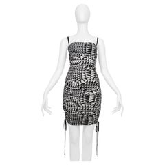 Dolce & Gabbana Black & White Optical Shock Print Corset Dress 2003
