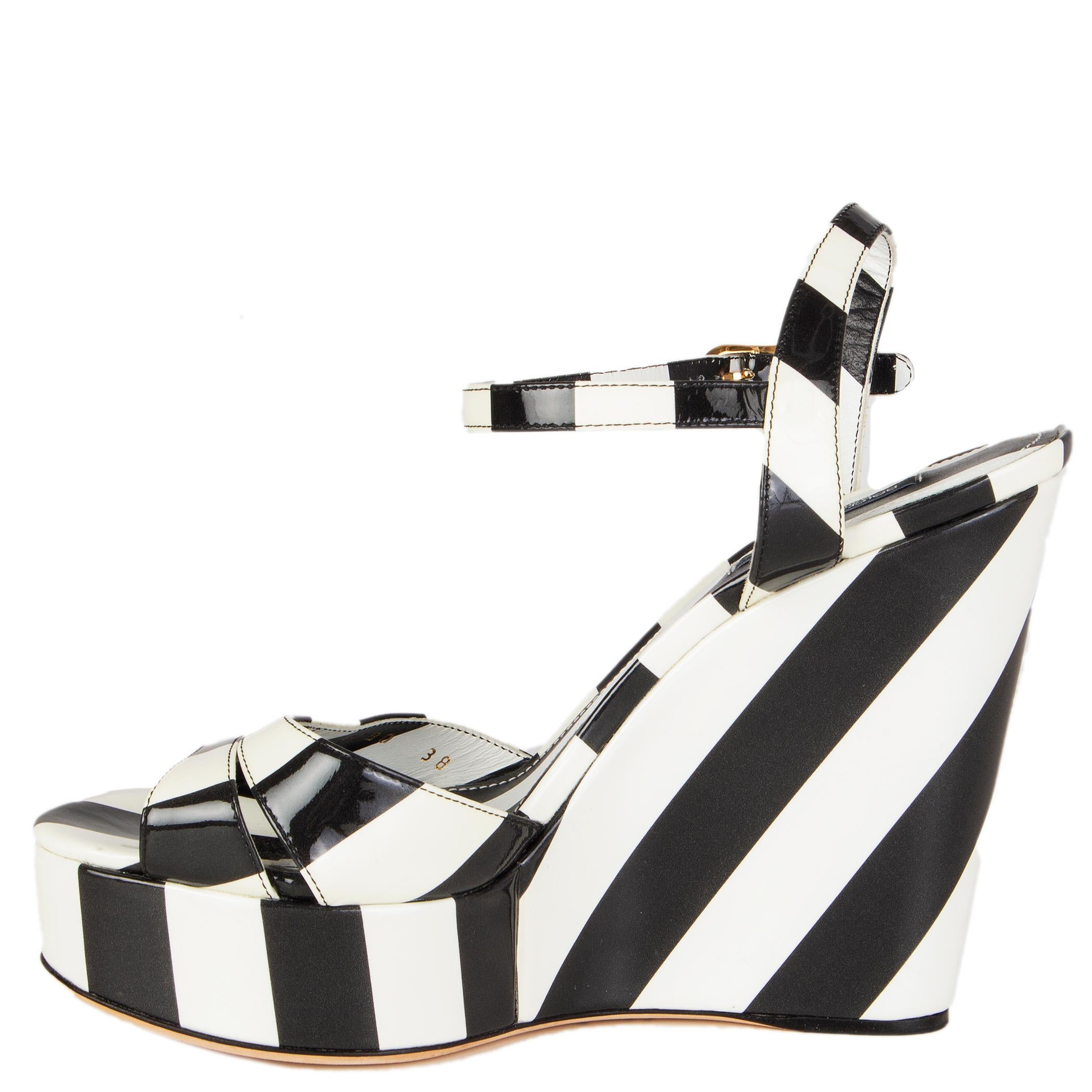black and white striped wedges