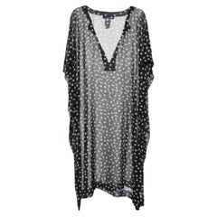 Dolce & Gabbana Black/White Polka Dot Print Georgette Oversized Top M
