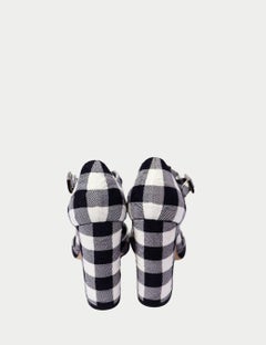 Dolce & Gabbana Black & White Round Toe Block Heels - EU 37