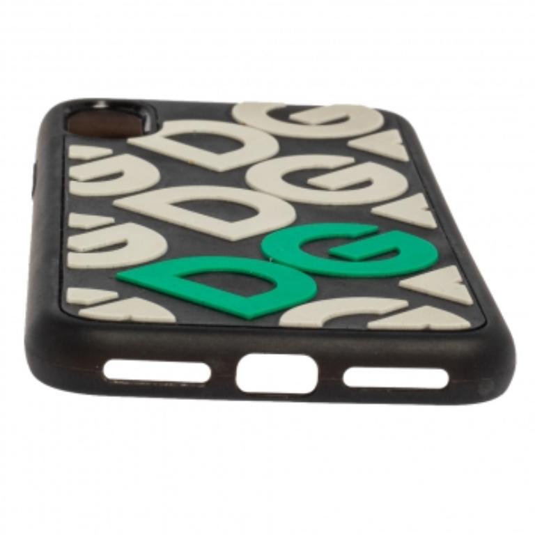 Dolce & Gabbana Black/White Rubber DG Logo iPhone X Case For Sale 1