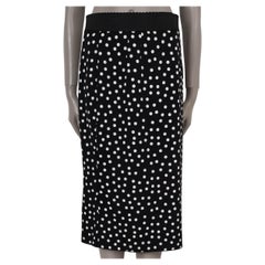 DOLCE & GABBANA black & white silk 2010 POLKA DOT PENCIL Skirt 44 L
