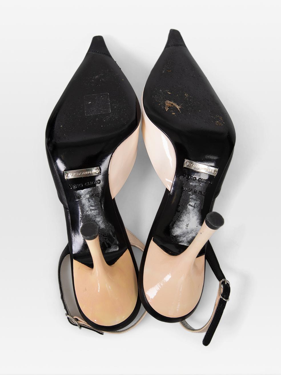 Dolce & Gabbana Noir & Blanc Talons Slingback Taille IT 37 Bon état à London, GB