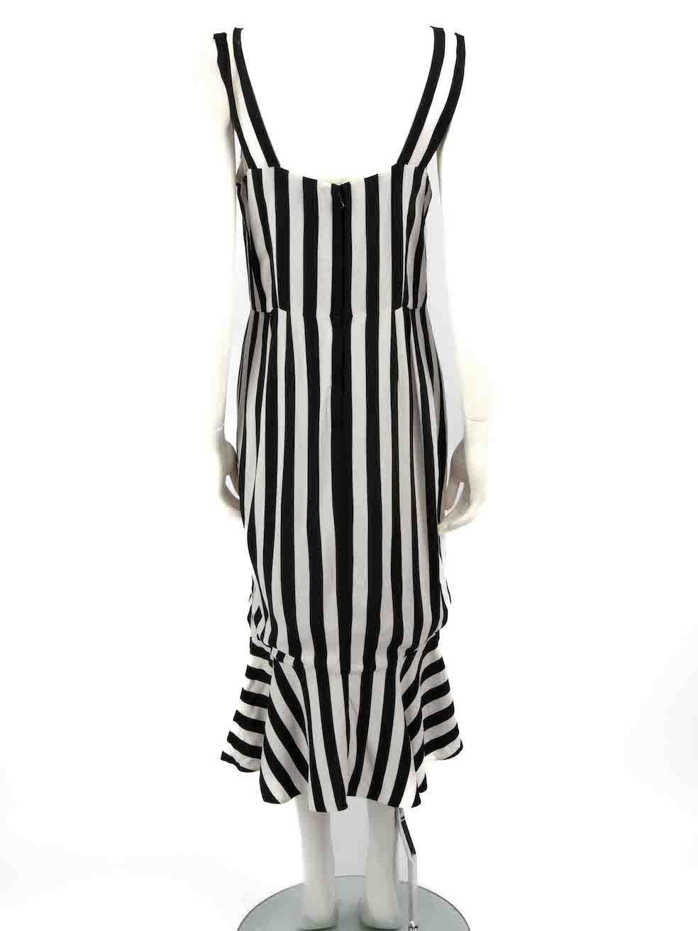 Dolce & Gabbana Black & White Striped Dress Size L In Good Condition For Sale In London, GB