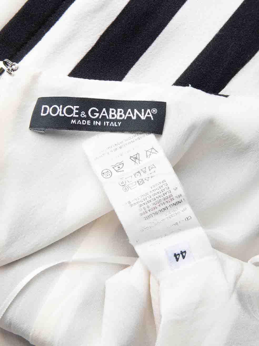 Dolce & Gabbana Black & White Striped Dress Size L For Sale 4