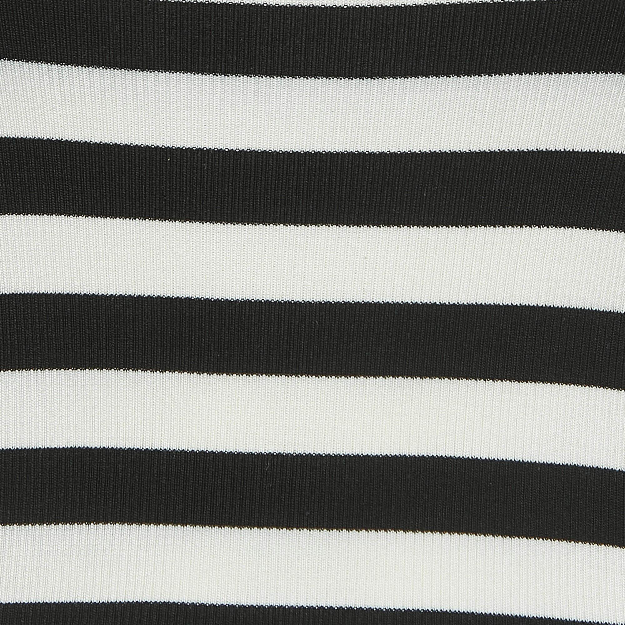 Women's Dolce & Gabbana Black/White Striped Silk Knit Tank Top S
