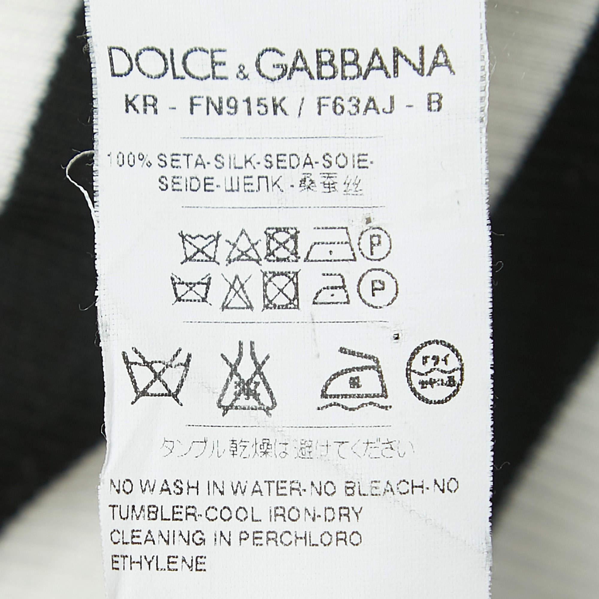 Dolce & Gabbana Black/White Striped Silk Knit Tank Top S 1